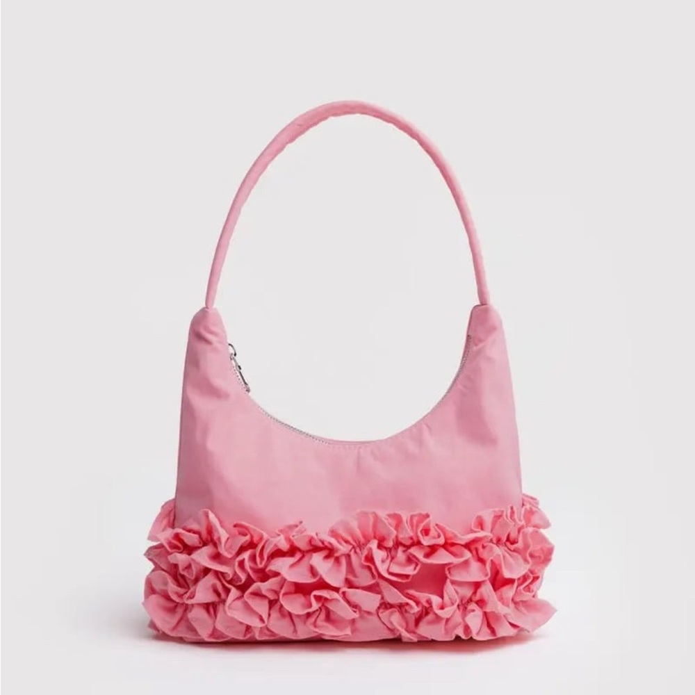 BAGGU Molly Goddard Pink Lemonade Ruffle Shoulder Bag